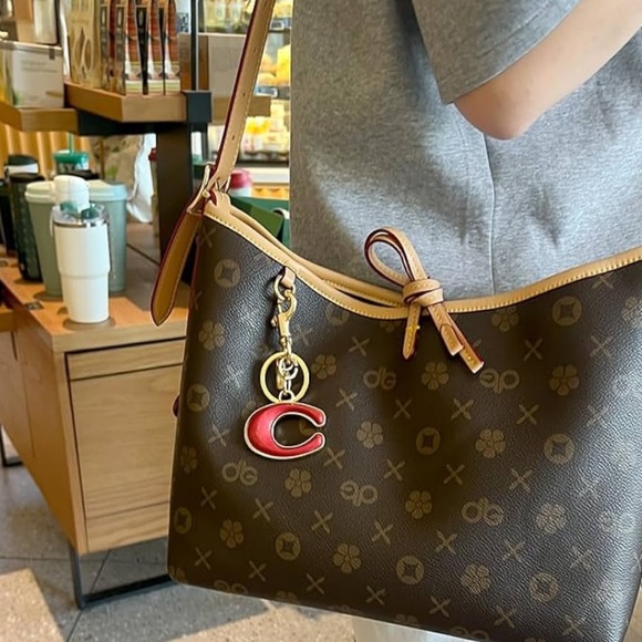 Lavender C Keychain with Gold Hardware purse charm - Picture 2 of 2